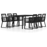  7-dijelni vrtni blagovaonski set crni | shoptok.hr