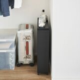 YAMAZAKI Črn kovinski regal na koleščkih 59x70x16 cm Tower – | Shoptok.si