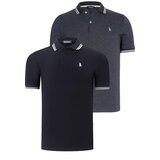 Dewberry DUAL SET T8594 MENS T-SHIRT-BLACK-ANTHRACITE Cijene