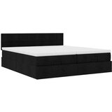 vidaXL Otomanski posteljni okvir z vzmetnicami črn 180x200 cm blago | Shoptok.si