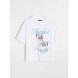 Sinsay Pamučna majica s izvezenim tekstom | shoptok.hr