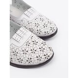 GOODIN White perforated low-heeled sandals | Shoptok.si