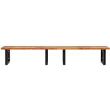  Zidna polica za umivaonik od čelika i masivnog bagremovog drva Smeđa 120 x 50 x 2 cm | shoptok.hr