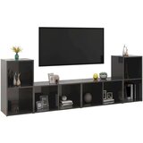 Sijaj TV ormarići 4 kom visoki sjaj sivi 72 x 35 x 36,5 cm od iverice | shoptok.hr