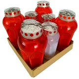 Nagrobna sveča Mojca - set 4+4 (Rdeča in bela)