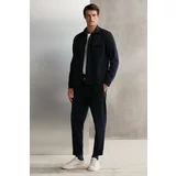 GRIMELANGE WALSH Men's Pique Look Special Fabric Flexible Double Cuff Cord Elastic Waist Trousers