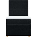 vidaXL Box spring postelja z vzmetnico črn 90x190 cm blago | Shoptok.si