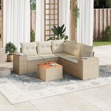  6-dijelni set vrtnih sofa s jastucima bež od poliratana | shoptok.hr