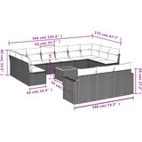  14-dijelni set vrtnih sofa od poliratana s jastucima sivi | Eponuda.com