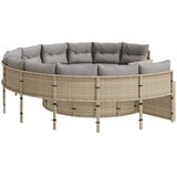  Vrtna sofa s jastucima okrugla bež od poliratana | Eponuda.com