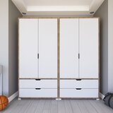 Hanah home nisan 1600-021 light walnutwhite wardrobe Cene