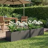  Vrtna saksija 2 kom. Crna 60 x 20 x 20 cm Čelična vrata | shoptok.hr