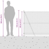 vidaXL Ograja iz verige z 7 flanšastimi stebri 1.2x10 m pocinkana jekla | Shoptok.si