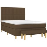  Krevet s oprugama i madracem tamnosmeđi 140 x 190 cm od tkanine | shoptok.hr