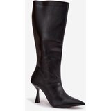 Boto Women's Knee-High Heeled Boots Black Vionette | Shoptok.si
