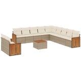 Maison Chic Seti vrtnega pohištva - Vrtna garnitura - Vrtni pohištvo set 12-delna z blazinami bež poli ratan, (21817858) | Shoptok.si