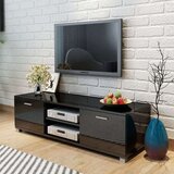 TV Ormarić visoki sjaj crni 140 x 40 3 x 34 7 cm | shoptok.hr