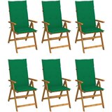 The Living Store Zložljivi vrtni stoli 6 kosov z blazinami trden akacijev les - Vrtni Stol, (21480440) | Shoptok.si