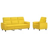  Set sofe 2 pcs Svijetlo žuta Tkanina - Svjetložuta 1 sjedalo + trosjed | shoptok.hr