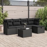 vidaXL 6-dijelni set vrtnih sofa s jastucima crni od poliratana | shoptok.hr