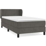 Box spring postelja z vzmetnico temno siv 90x190 cm žamet, (20724017) | Shoptok.si