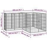  Ograda za pse s 14 panela crna 50 x 100 cm čelik obložen prahom | shoptok.hr