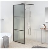  Pregrada za tuš 90x195 cm temno ESG steklo črna | Shoptok.si