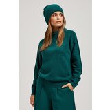 Marisse Warm Knitted Hat With A Pompom, Emerald Green | ePonuda.com