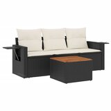  The Living Store Vrtna sedežna garnitura 4-delna z blazinami črna poli ratan - Vrtna Sedežna Garniture, (21459588) | Shoptok.si