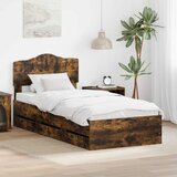  Krevetna konstrukcija s ladicama Dimljeni hrast 75 x 190 cm Smeđa 196 x 78 x 90 cm | Shoptok.si