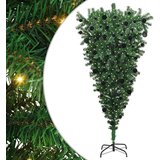 vidaXL Obrnuto Umjetno Predožareno Božićno Drvo s Setom Kuglica 210 cm | shoptok.hr