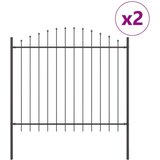 vidaXL Ograjni Panel z Ostrešjem Set 2 Siva Prašno Lakirano Jeklo | Shoptok.si