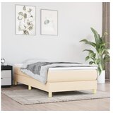  Box spring posteljni okvir krem 100x200 cm blago | Shoptok.si