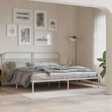 Metalni okvir za krevet s uzglavljem bijeli 193x203 cm | shoptok.hr