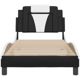  Posteljni okvir z vzglavjem črn in bel 80x200 cm umetno usnje, (21081608) | Shoptok.si