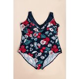 Fenzy Plus Size Kopalke S Cvetličnim Potiskom, Temno Modre | Shoptok.si