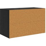 vidaXL Polica za čevlje Črni hrast 75 x 35 x 45 cm Konstruiran les | Shoptok.si