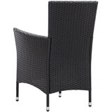  7-dijelni vrtni blagovaonski set od poliratana s jastucima crni | shoptok.hr