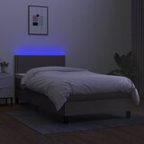  Krevet box spring s madracem LED smeđesivi 90x190 cm tkanina | shoptok.hr