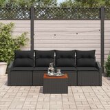  Set od 5 dijelova vrtnih sofa s jastuком Crna Poli ratan Akacija | shoptok.hr