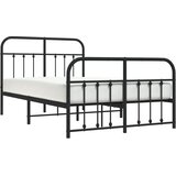 Metalni okvir kreveta uzglavlje i podnožje crni 120x190 cm | shoptok.hr
