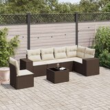 vidaXL 7-dijelni set vrtnih sofa od poliratana s jastucima smeđi | shoptok.hr
