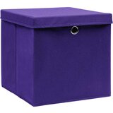 vidaXL Kutije za pohranu s poklopcima 4 kom 28 x 28 x 28 cm ljubičaste | shoptok.hr