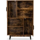  Knjižna ormar za pohranu s vratima i otvorenim policama 80 x 24 x 120 cm | shoptok.hr