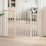 vidaXL Vrata za pse zložljiva 3 paneli 150 cm topolovina