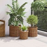  Košara za saksije s pohranom 3 pcs Smeđa Kubu Ratan - Smeđa | shoptok.hr