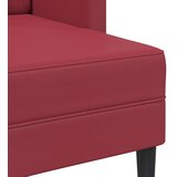  Dvosjed s ležaljkom u obliku slova L, vino crvene boje, 125 cm, umjetna koža | shoptok.hr