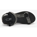 Resti Women's sandals with zircons in black Qroc- Footwear | ePonuda.com