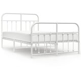 The Living Store Kovinski posteljni okvir z vzglavjem in vznožjem bel 120x200 cm - Posteljni Okvir, (21523383) | Shoptok.si