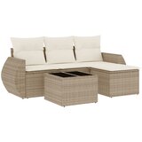  5-dijelni vrtni set sofa s jastucima bež od poliratana | shoptok.hr